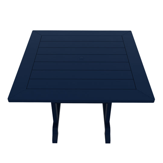 Malibu 5-Piece HDPE Square Patio Dining Table Set with Foldable Chairs