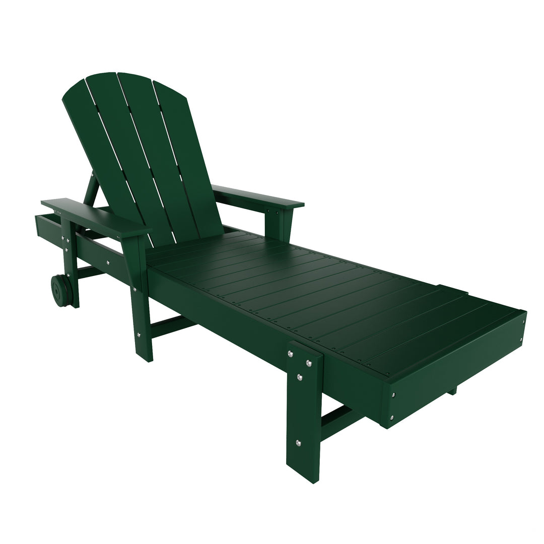 Malibu Reclining Chaise Lounge With Arms & Wheels
