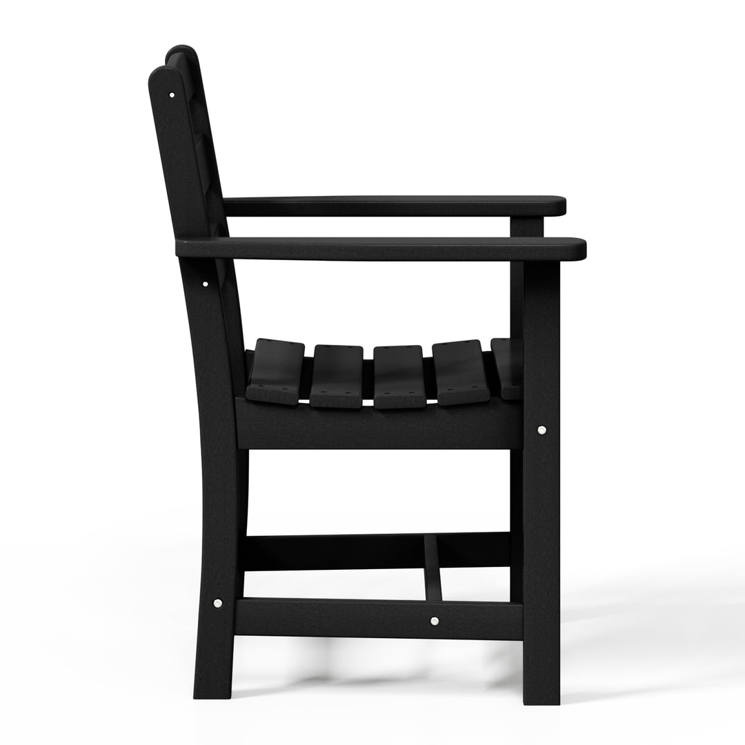 Ashore Outdoor HDPE Patio Classic Dining Arm Chair