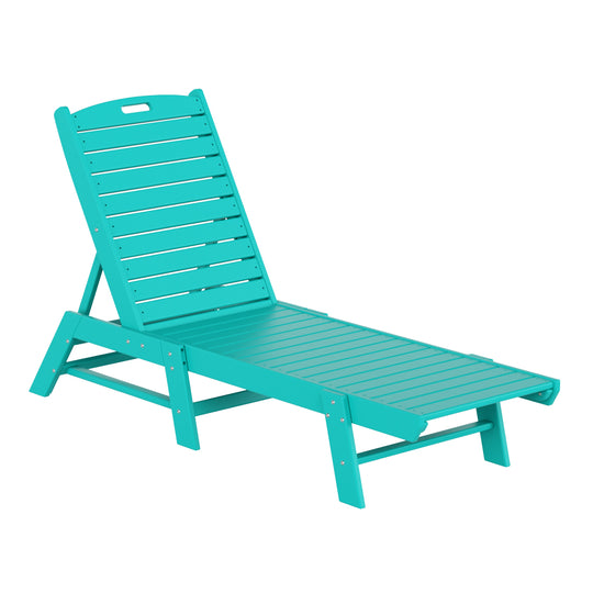 Malibu Poly Reclining Outdoor Patio Chaise Lounge Chair Adjustable