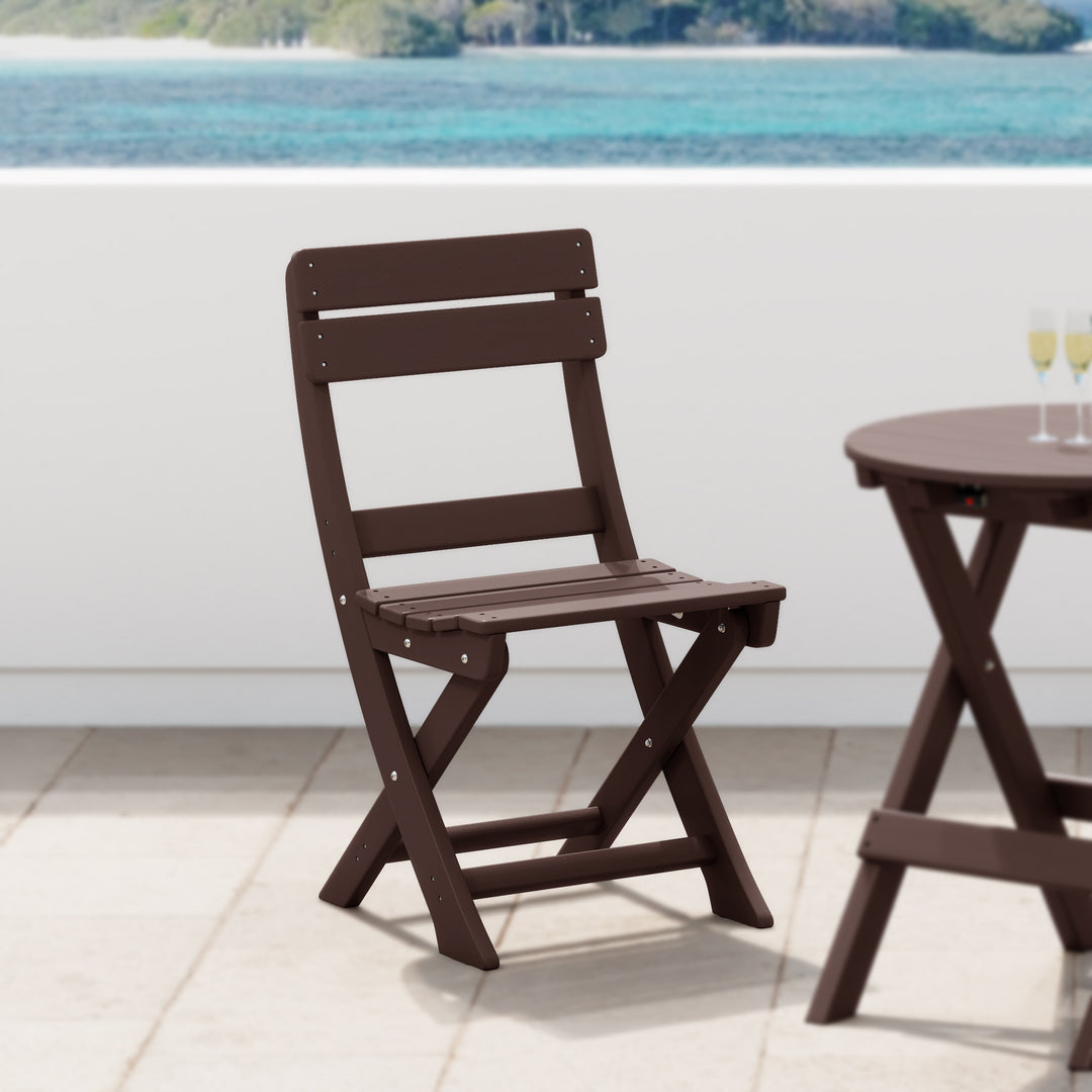 Malibu HDPE Outdoor Patio Modern Folding Dining Chair