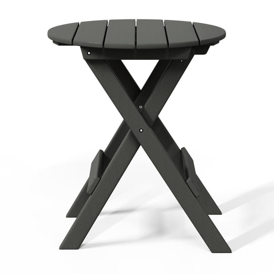 Malibu HDPE Outdoor 24.5 Inch Round Portable Folding Patio Dining Table