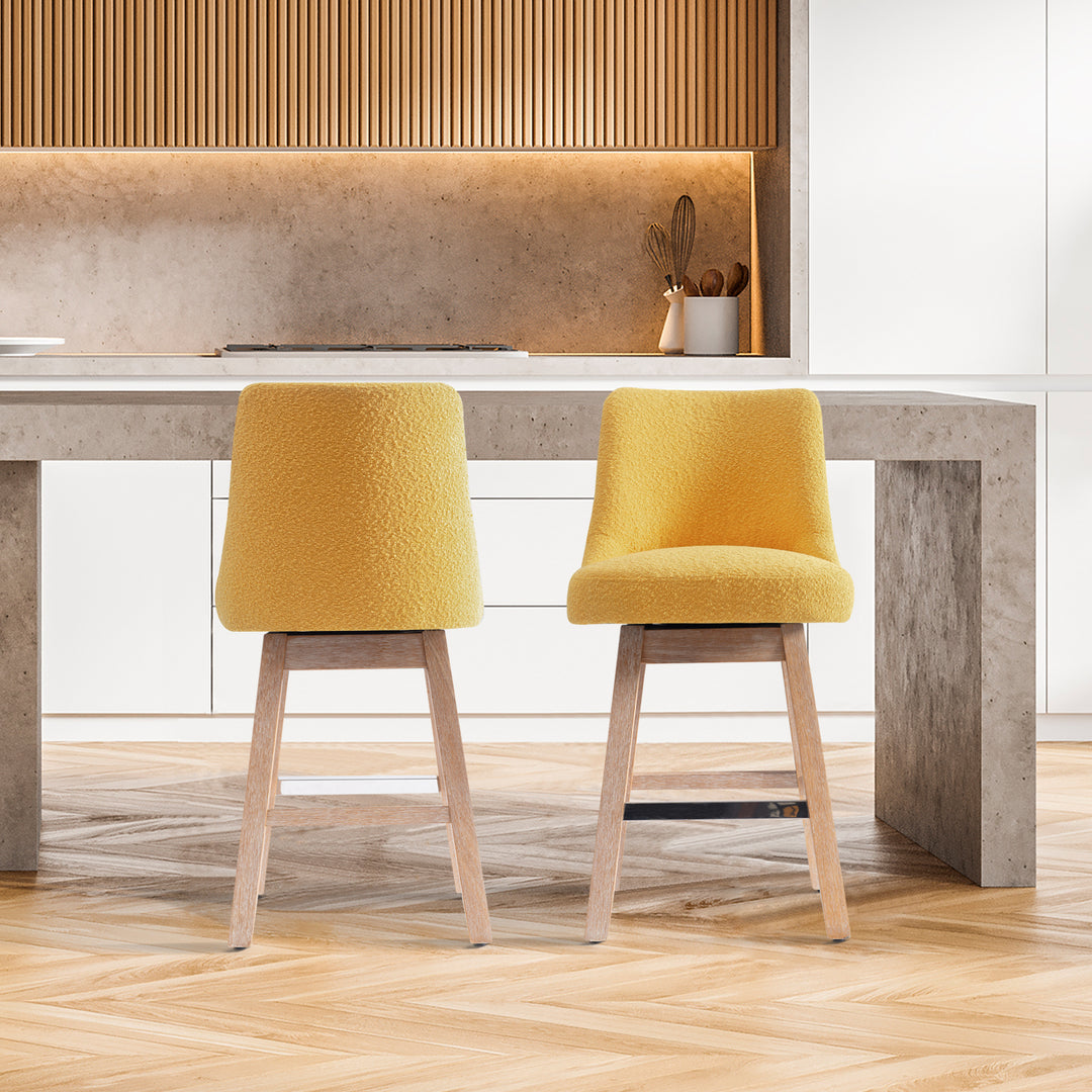 Genevieve 26" Upholstered Swivel Counter Height Bar Stools (Set of 2)