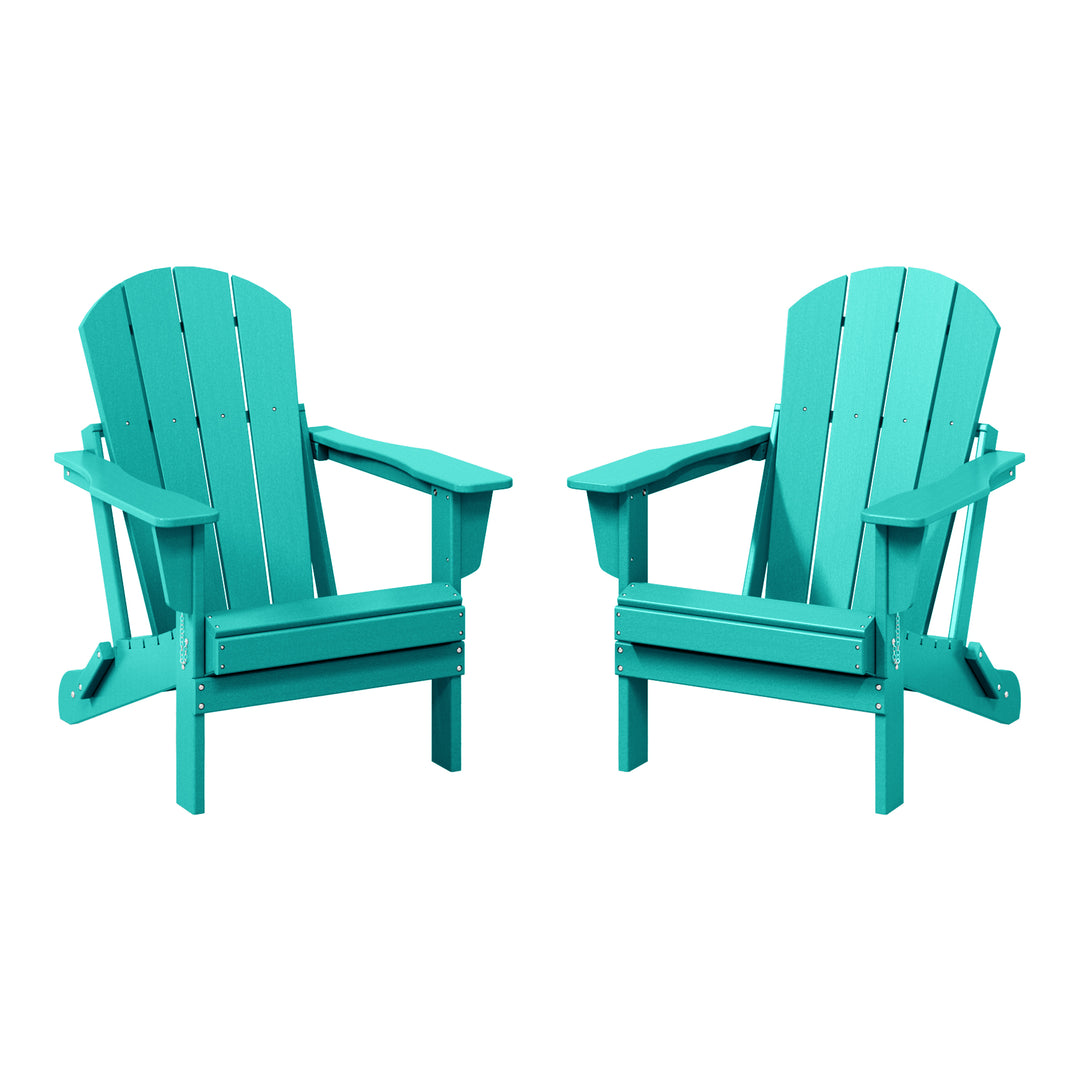 Malibu 2 piece set outdoor folding Poly Adirondack chair