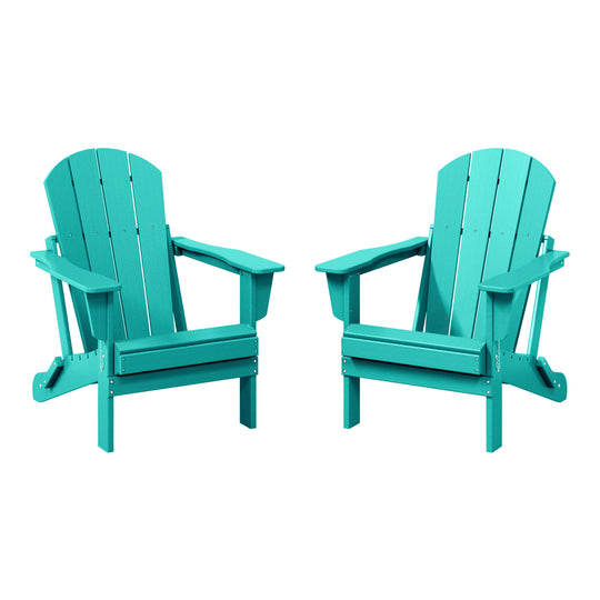Malibu 2 piece set outdoor folding Poly Adirondack chair