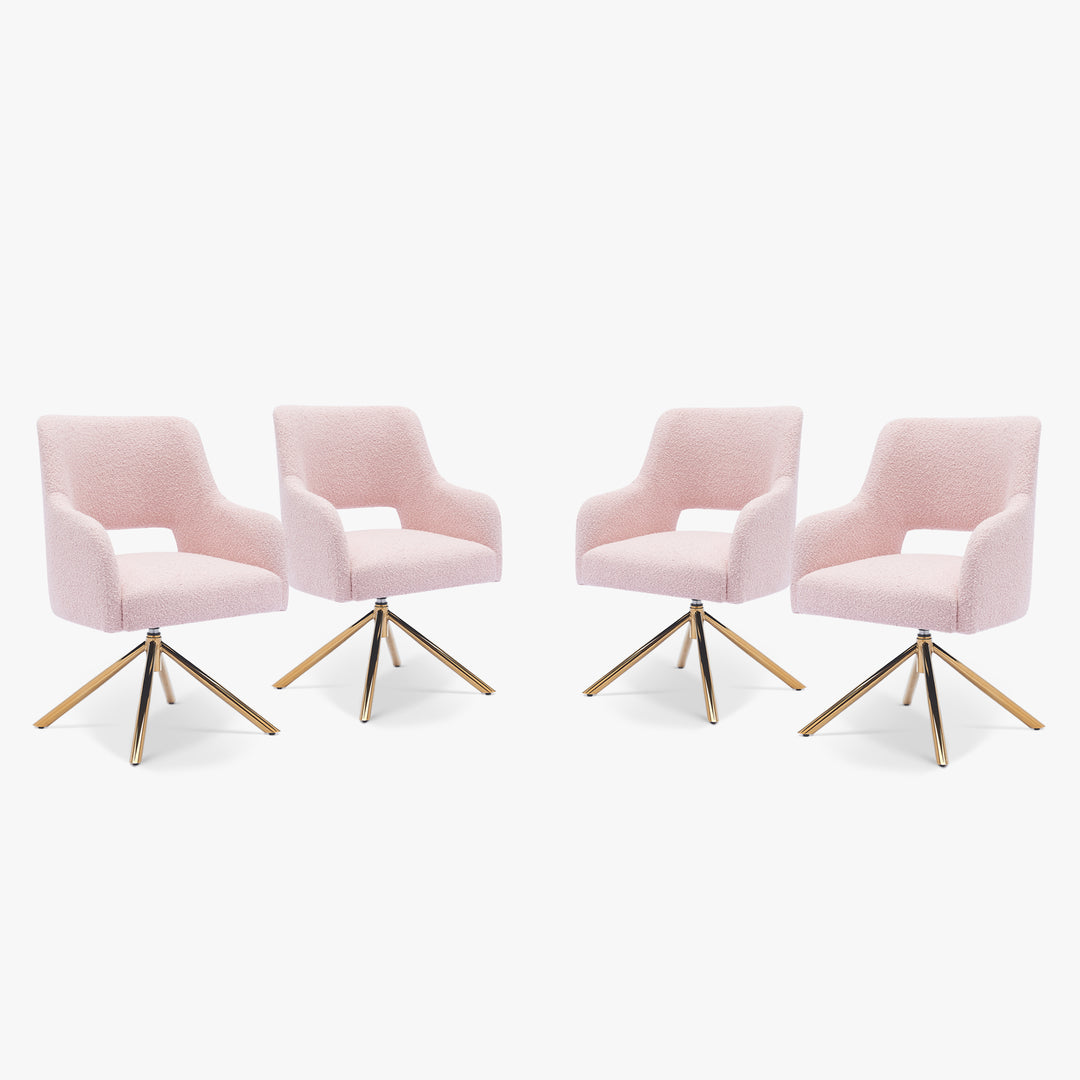 Genevieve Mid-Century Modern Wide Boucle Swivel Accent Arm Chair