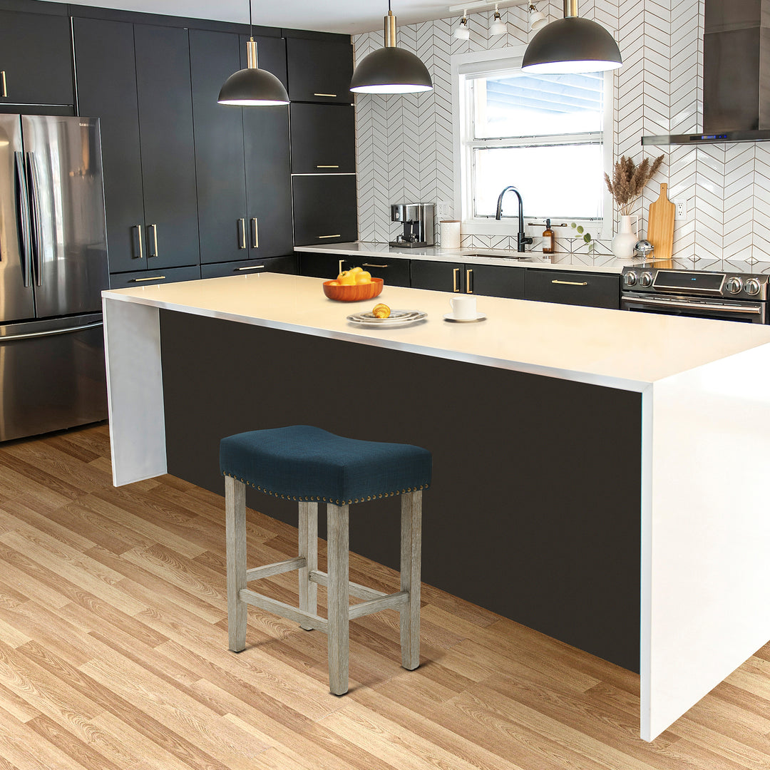 Lenox 24" upholstered nail head bar counter stool