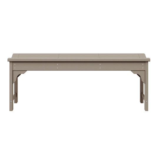 Malibu 48" length backless Poly Wood Outdoor / Garden bench