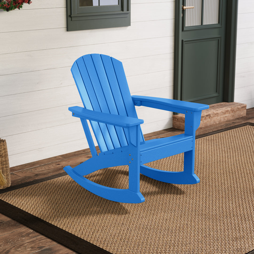 Dylan Outdoor Patio Poly Plastic Adirondack Rocking Chair