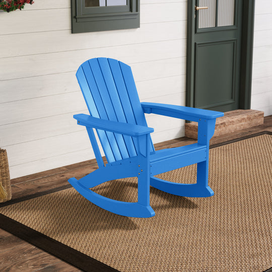 Dylan Outdoor Patio Poly Plastic Adirondack Rocking Chair