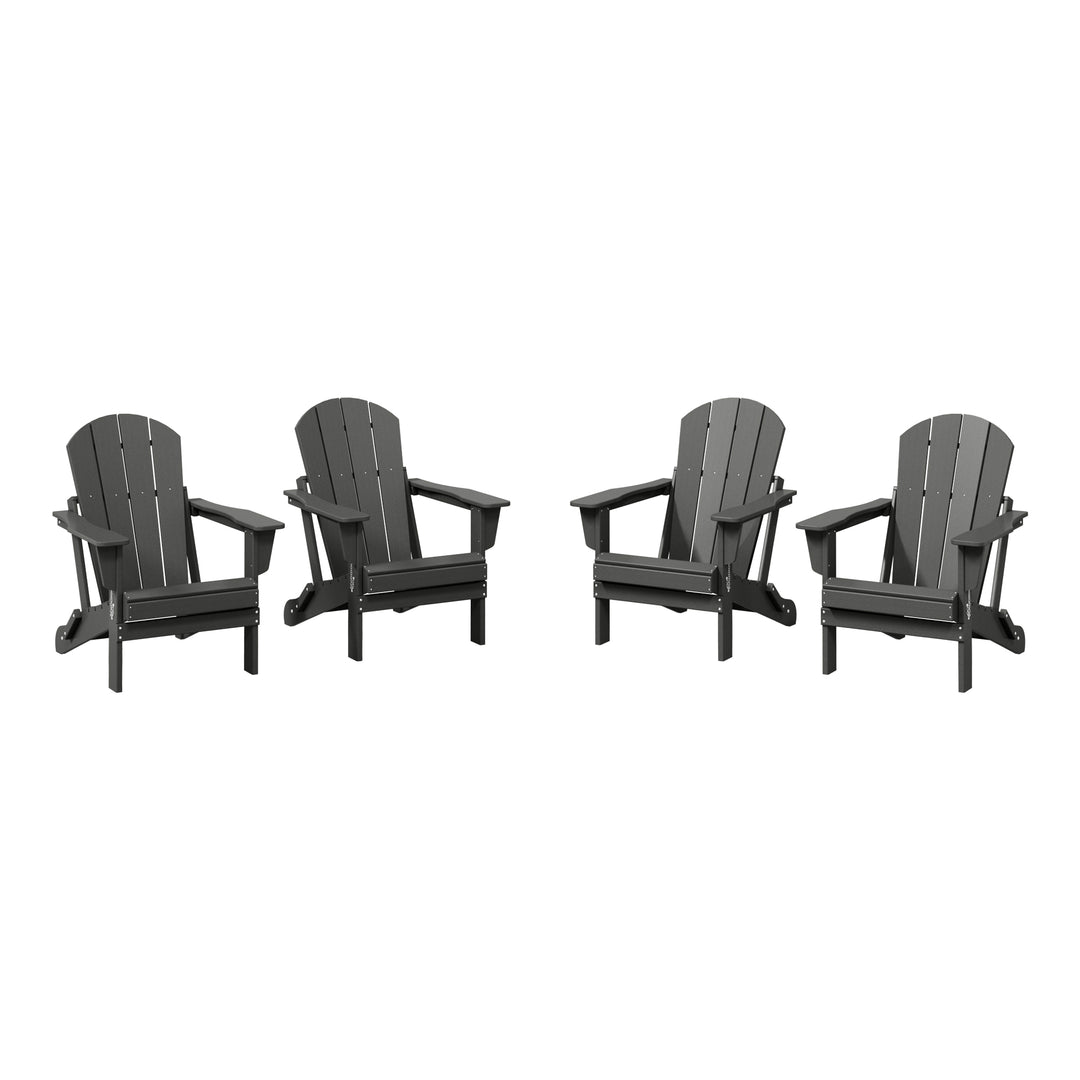 Malibu 4-Piece set outdoor folding Poly Adirondack chair