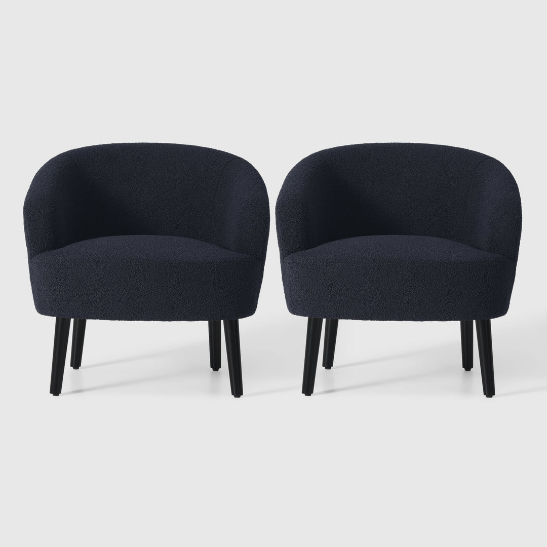 Alexandria 29" Wide Mid Century Modern Club Barrel Accent Armchair (Set of 2)