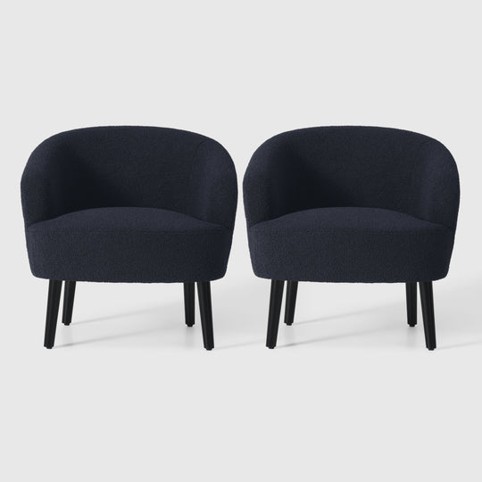 Alexandria 29" Wide Mid Century Modern Club Barrel Accent Armchair (Set of 2)