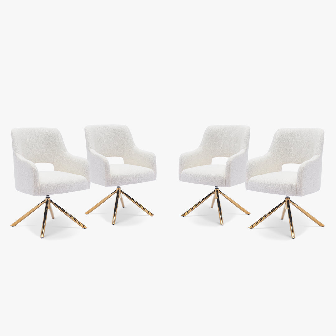 Genevieve Mid-Century Modern Wide Boucle Swivel Accent Arm Chair