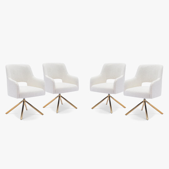 Genevieve Mid-Century Modern Wide Boucle Swivel Accent Arm Chair