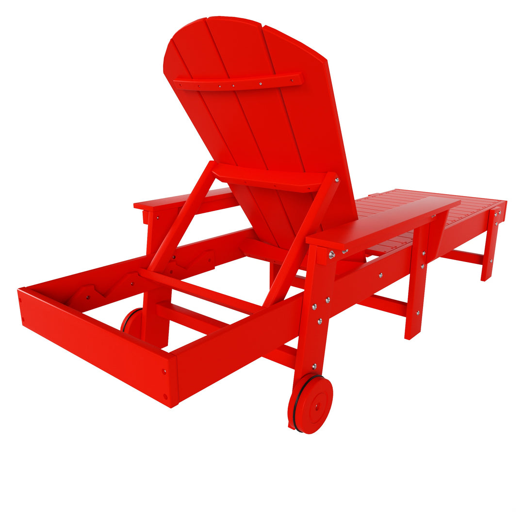 Malibu Reclining Chaise Lounge With Arms & Wheels