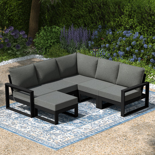Montara 6-Piece Outdoor Patio Corner Sectional Sofa Conversation Set