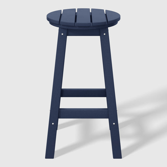 Malibu 24" HDPE Outdoor Patio Round Counter Height Bar Stool (Set of 3)