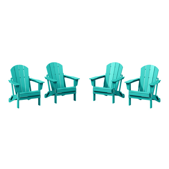 Malibu 4-Piece set outdoor folding Poly Adirondack chair