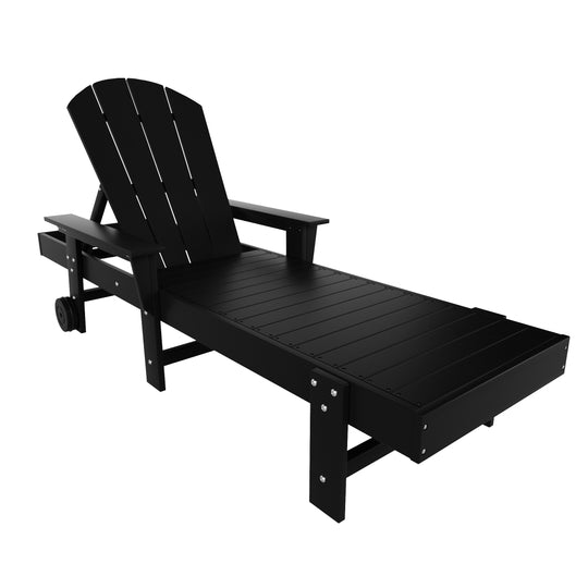 Malibu Reclining Chaise Lounge With Arms & Wheels