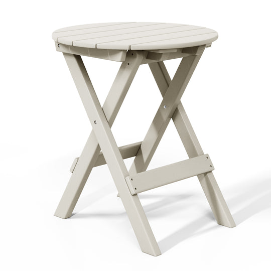 Malibu HDPE Outdoor 24.5 Inch Round Portable Folding Patio Dining Table