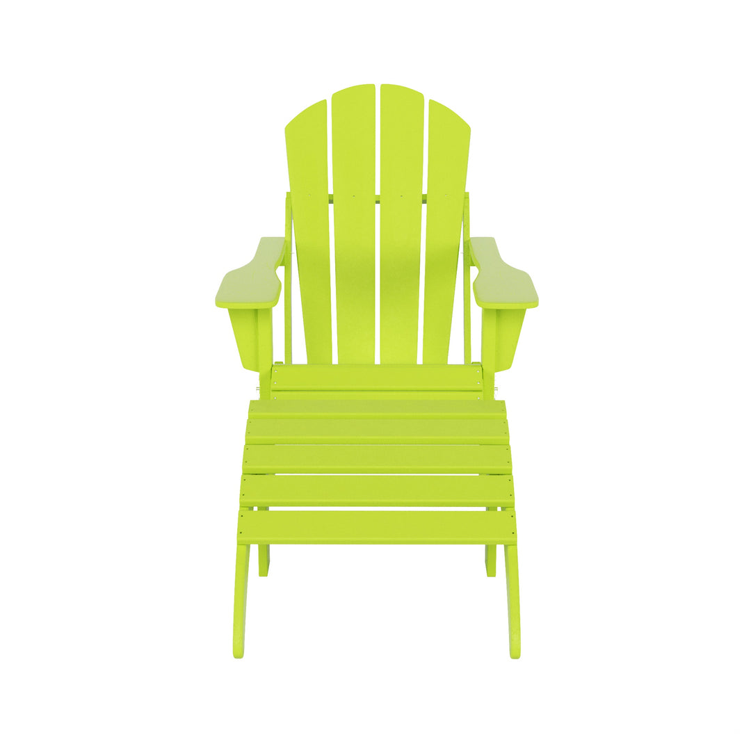 Malibu 2 piece set classic Adirondack chair with ottoman (1 seater)