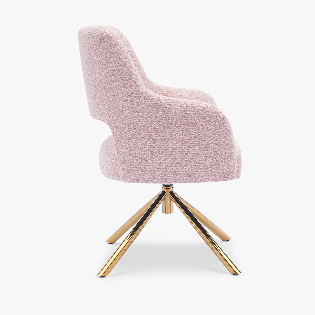 Genevieve Mid-Century Modern Wide Boucle Swivel Accent Arm Chair
