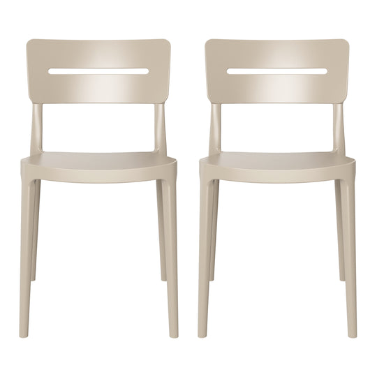 Playa Outdoor Modern Stackable Plastic Patio Dining Chairs (Set of 2)