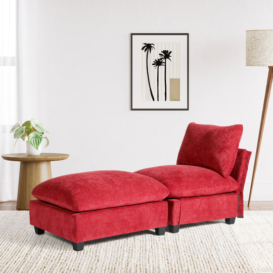 Augusta 68.5" Chenille Upholstered Indoor Chaise Lounge Chair