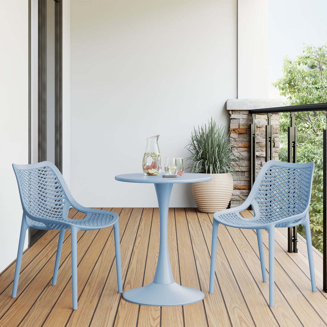 Playa Outdoor Stackable Modern Plastic Dining Chairs (Set of 2)