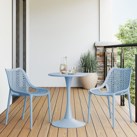 Playa Outdoor Stackable Modern Plastic Dining Chairs (Set of 2)