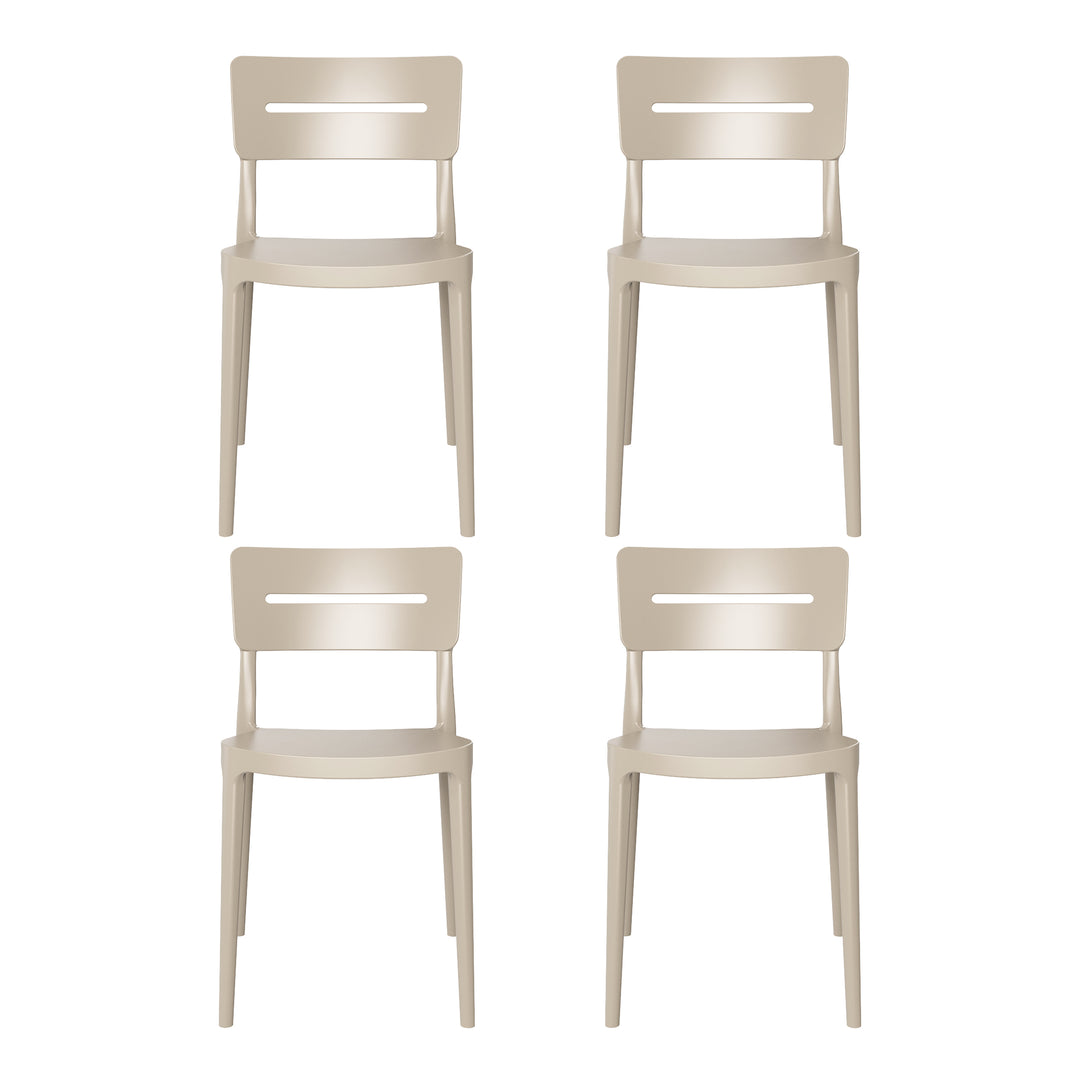 Playa Outdoor Modern Stackable Plastic Patio Dining Chairs (Set of 4)