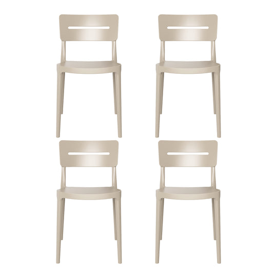 Playa Outdoor Modern Stackable Plastic Patio Dining Chairs (Set of 4)