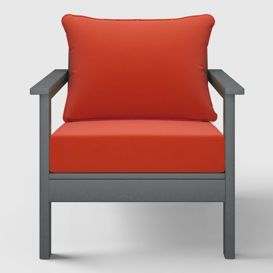 Avalon Outdoor Modern HDPE Patio Club Chair with Deep Seat Cushions