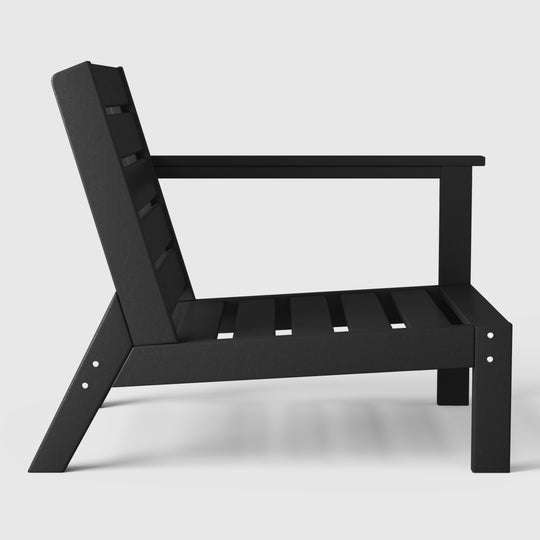 Avalon Outdoor Modern HDPE Patio Club Chair with Deep Seat Cushions