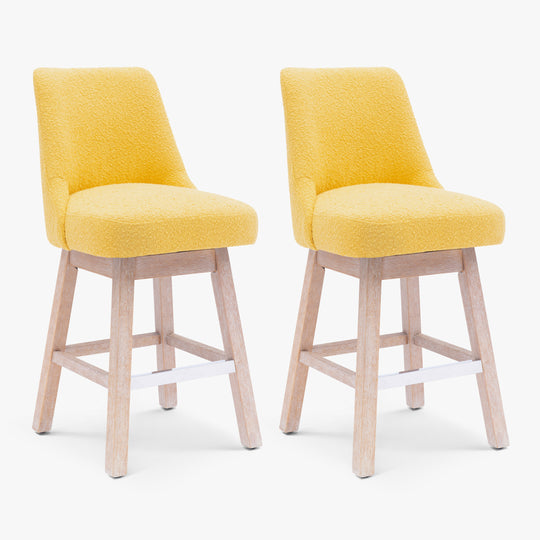 Genevieve 26" Upholstered Swivel Counter Height Bar Stools (Set of 2)