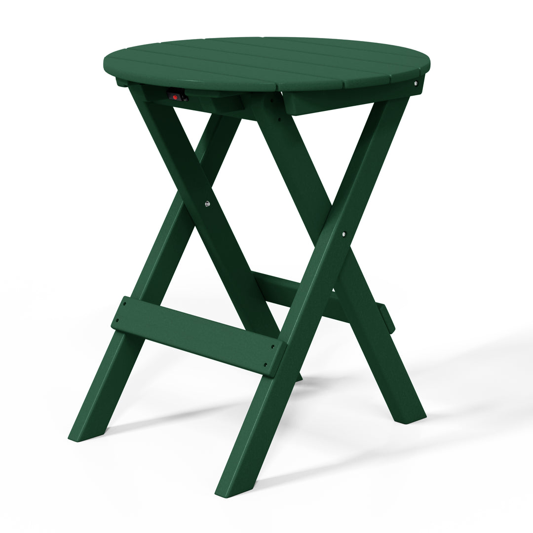 Malibu HDPE Outdoor 24.5 Inch Round Portable Folding Patio Dining Table