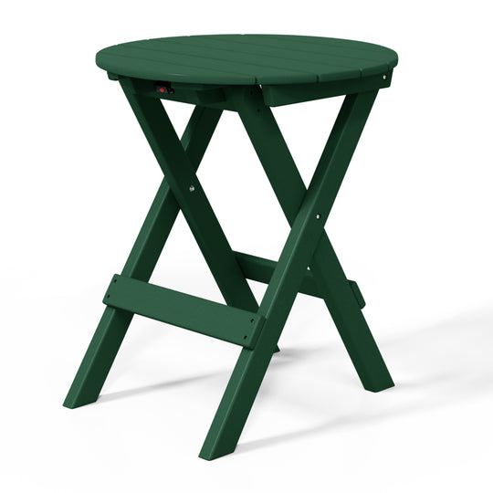 Malibu HDPE Outdoor 24.5 Inch Round Portable Folding Patio Dining Table