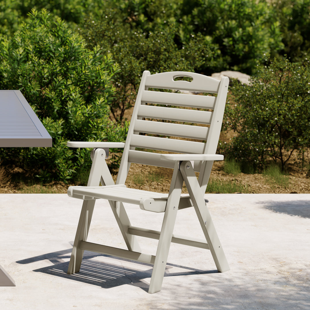 Malibu HDPE Adjustable Highback Folding Patio Dining Chair