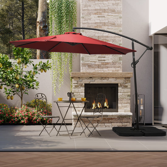 Julia 10 ft. Outdoor / Patio Cantilever Hanging Umbrella