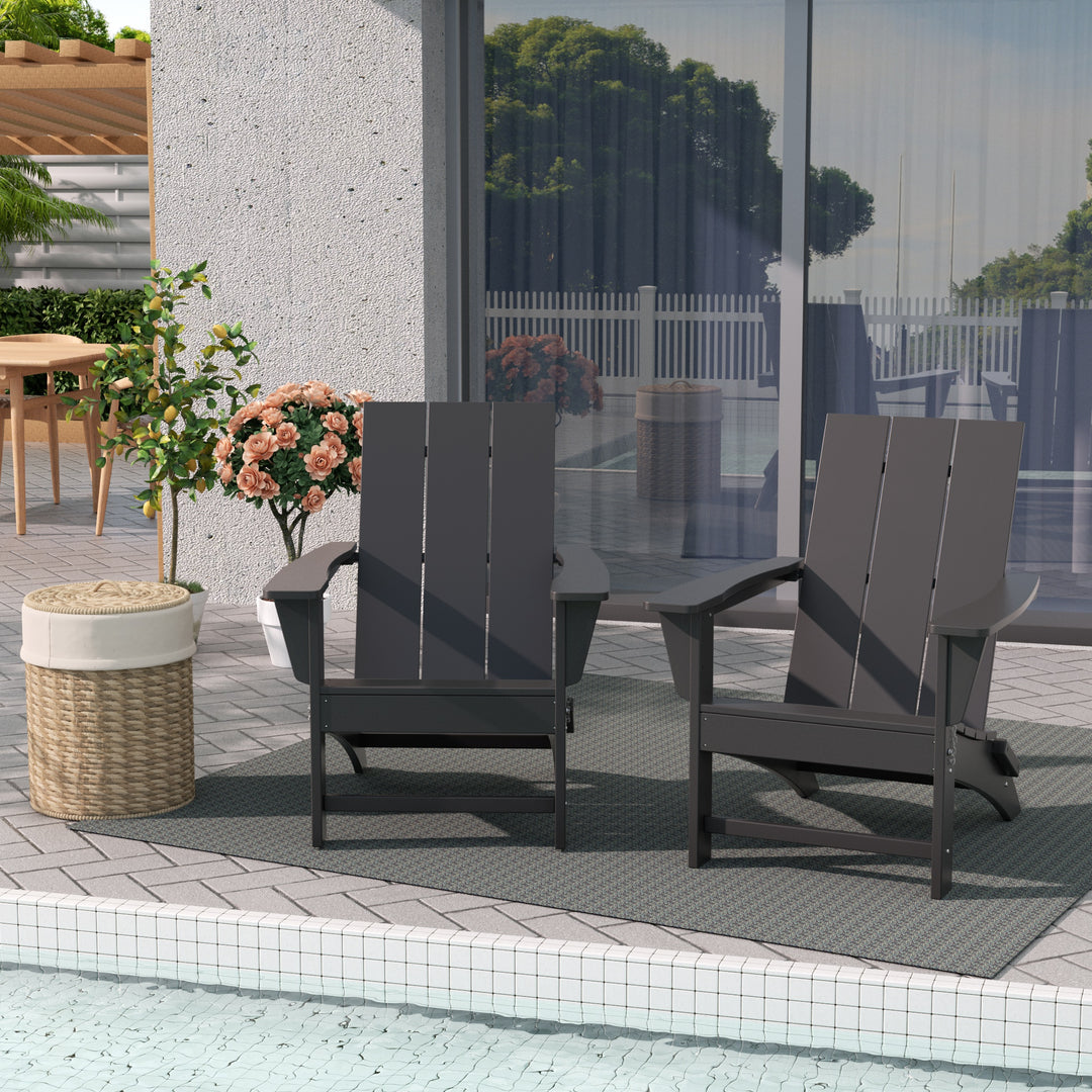 Ashore Westintrends Modern Outdoor Folding Adirondack Chair (Set of 2)