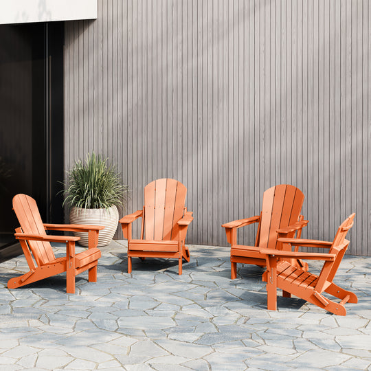 Malibu 4-Piece set outdoor folding Poly Adirondack chair