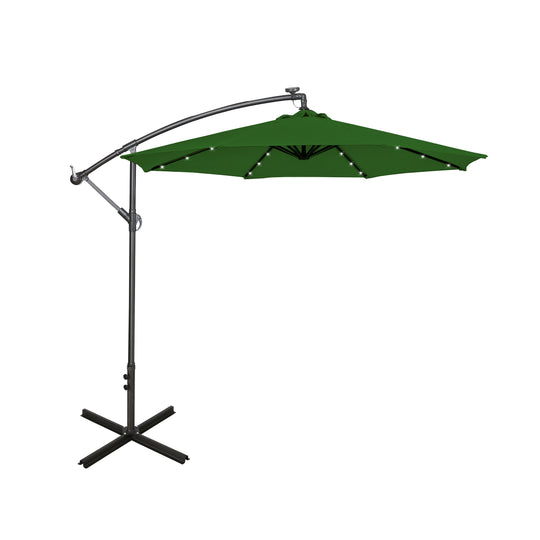 Albert 10 ft. Outdoor / Paito Cantilever Hanging Umbrella with Solar Power LED lights