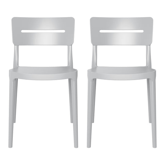 Playa Outdoor Modern Stackable Plastic Patio Dining Chairs (Set of 2)