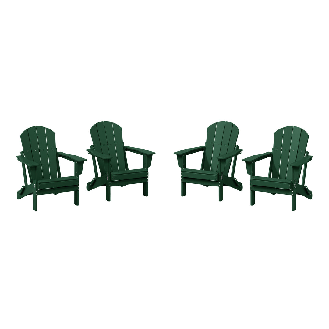 Malibu 4-Piece set outdoor folding Poly Adirondack chair