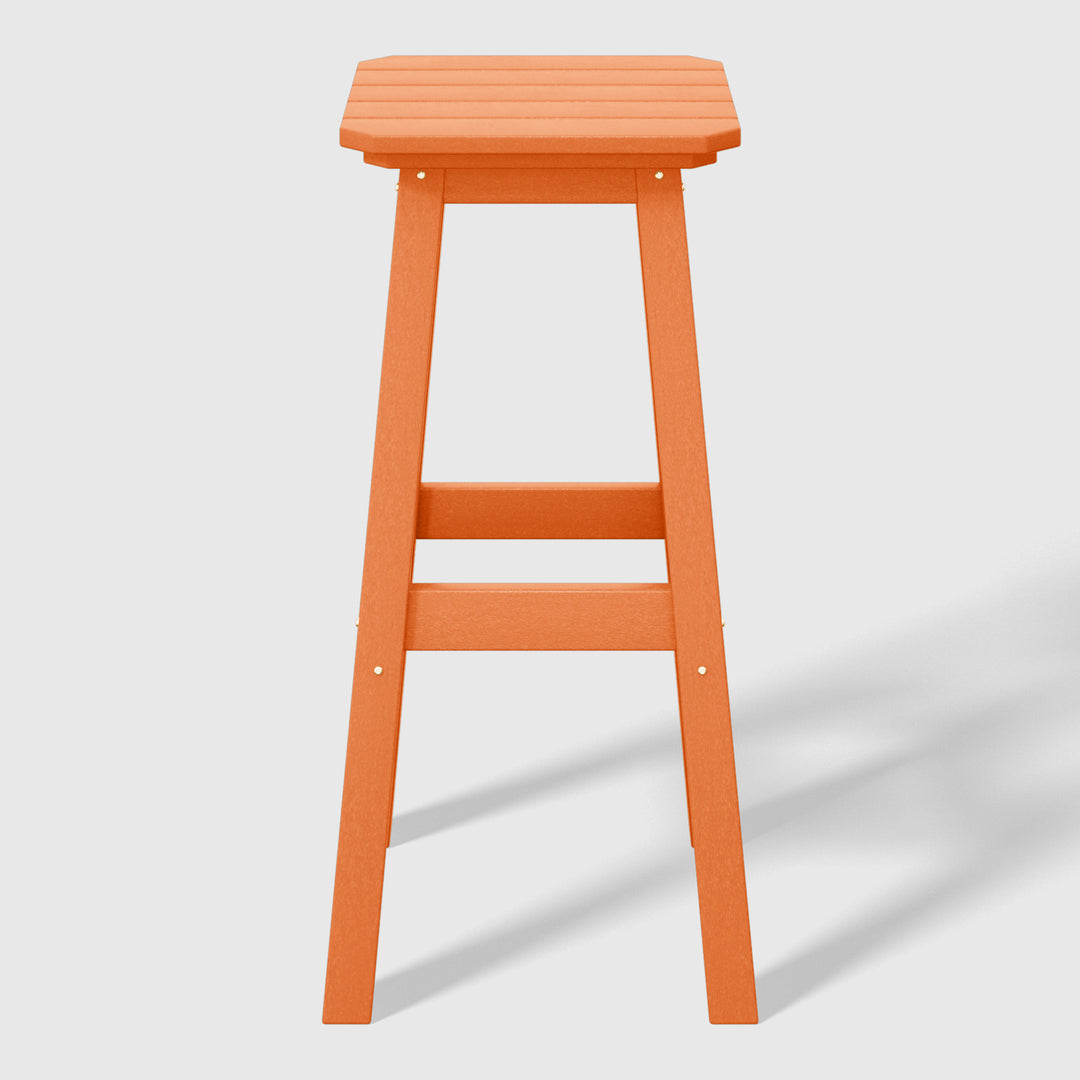 Malibu 29" HDPE Outdoor Patio Square Bar Height Bar Stool