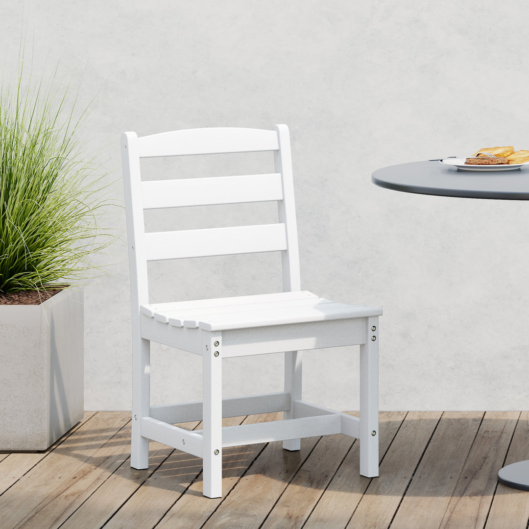 Ashore Outdoor HDPE Patio Classic Armless Dining Side Chair