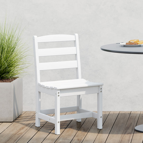 Ashore Outdoor HDPE Patio Classic Armless Dining Side Chair