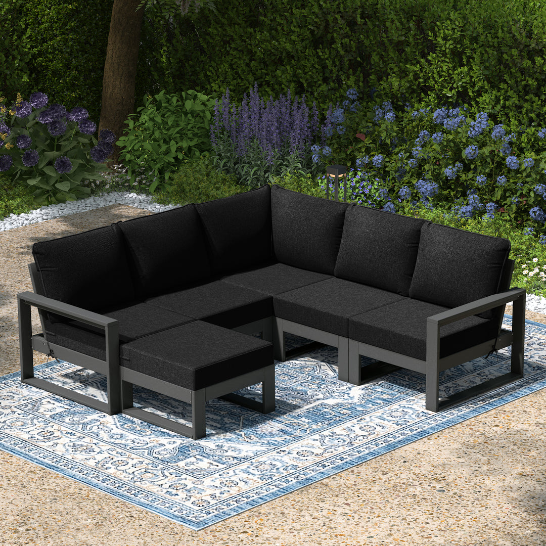 Montara 6-Piece Outdoor Patio Corner Sectional Sofa Conversation Set