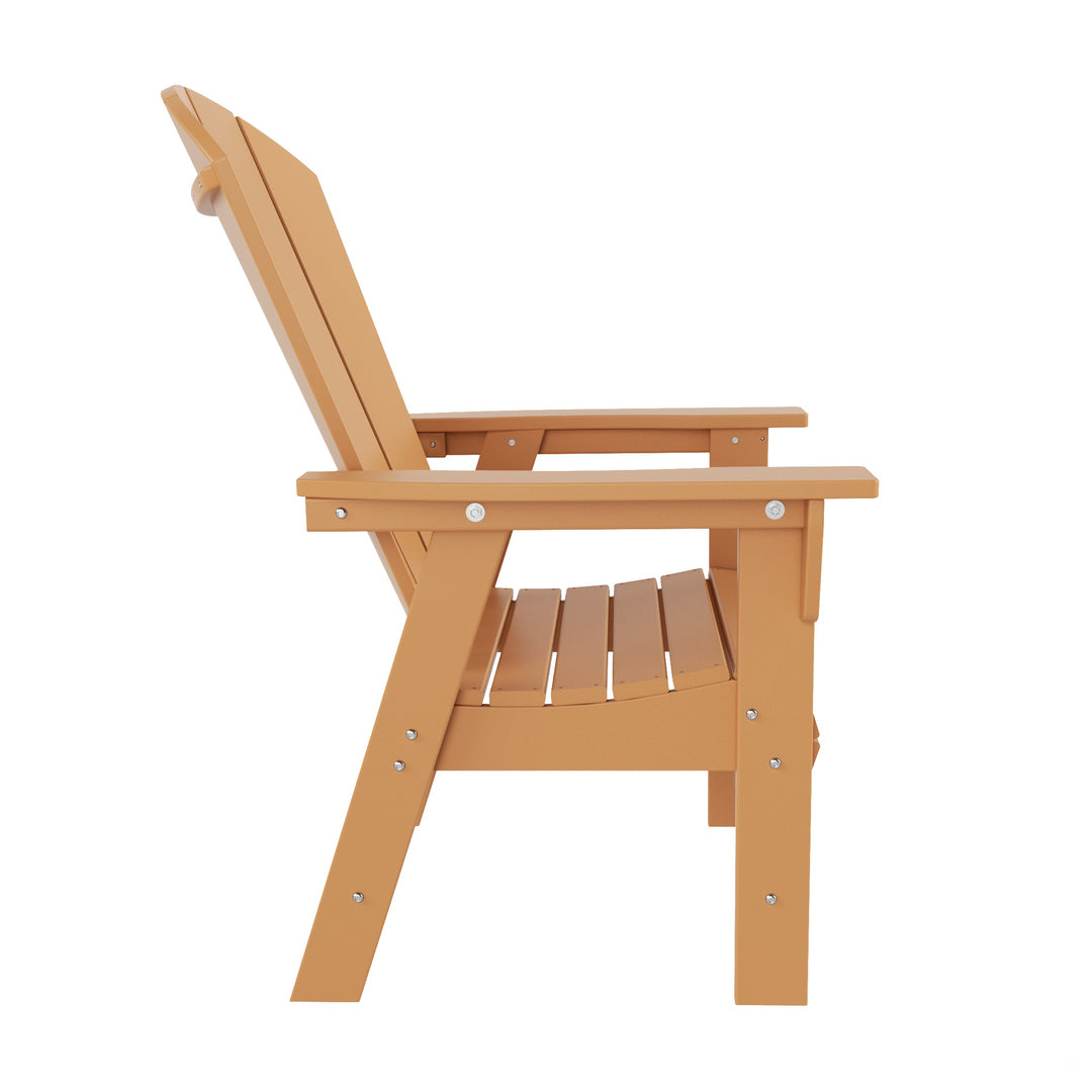 Malibu Outdoor Patio HDPE Plastic Adirondack Dining Chair